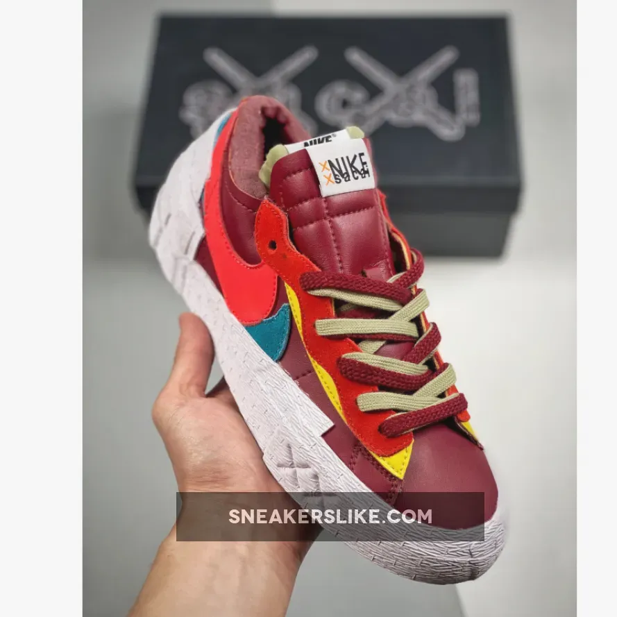 Kids KAWS sacai Nike Blazer Low Red Multi DM7901-600 kaws nike blazer