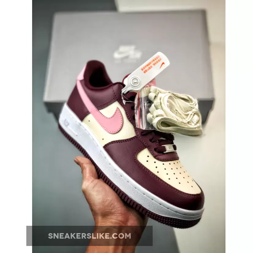 Nike Air Force 1 Low Valentine's Day Maroon FD9925-161 / night maroon and medium soft pink goat