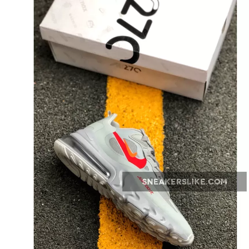 Nike Air Max 270 React 'Just Do It' Wolf Grey/Hyper Crimson-University Red air max 270 react wolf grey