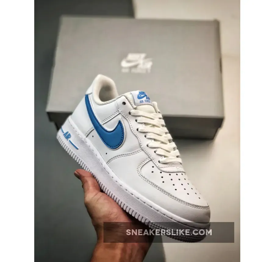 Nike Air Force 1 '07 3 In White and University Blue / Nike Airforce 1 Blue