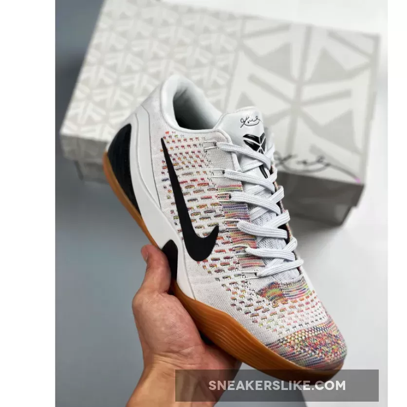 Nike Zoom Kobe 9 Premium White/Black-Gum Medium Brown - kobe 9 black