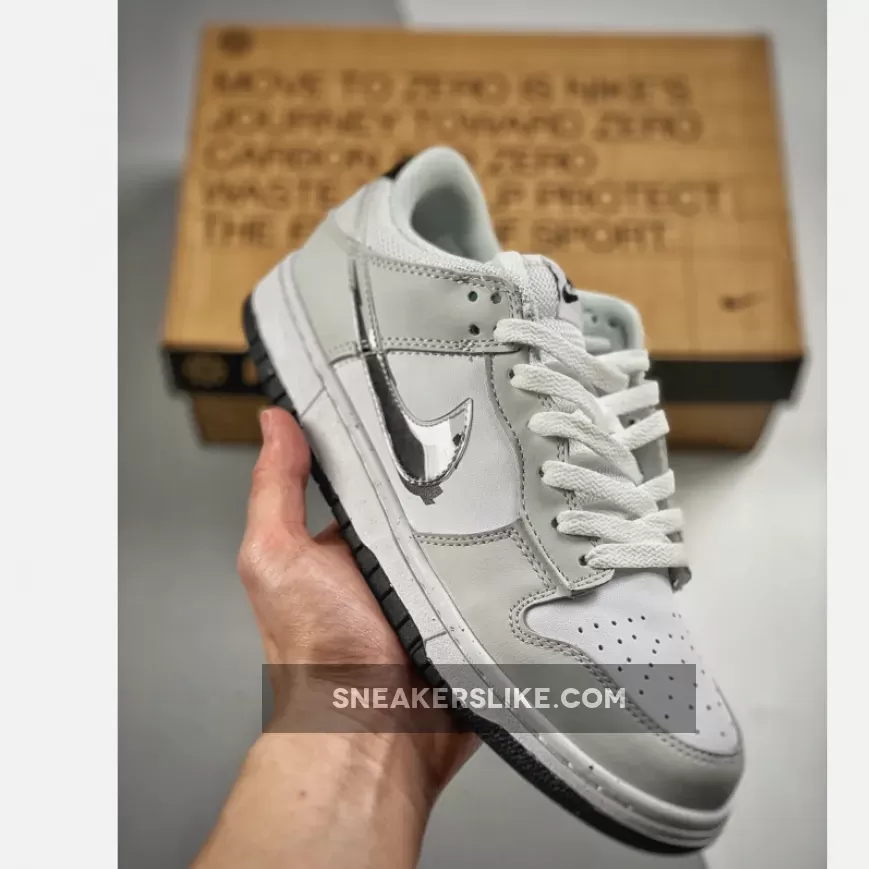Nike Dunk Low 'Glitch Swoosh' White Grey DV3033-001 For Sale