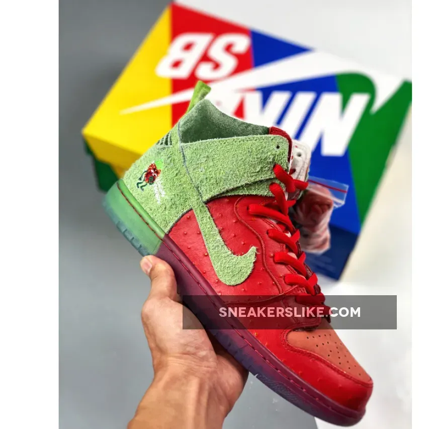 Nike Sb Dunk High 'Strawberry Cough' University Red/Spinach Green/Magic Ember / strawberry cough dunk high