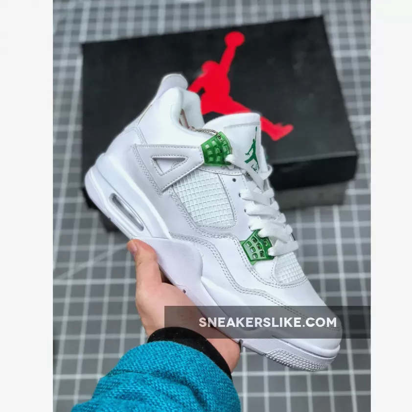 Air Jordan 4 White/Pine Green-Metallic Silver / pine green jordan 4