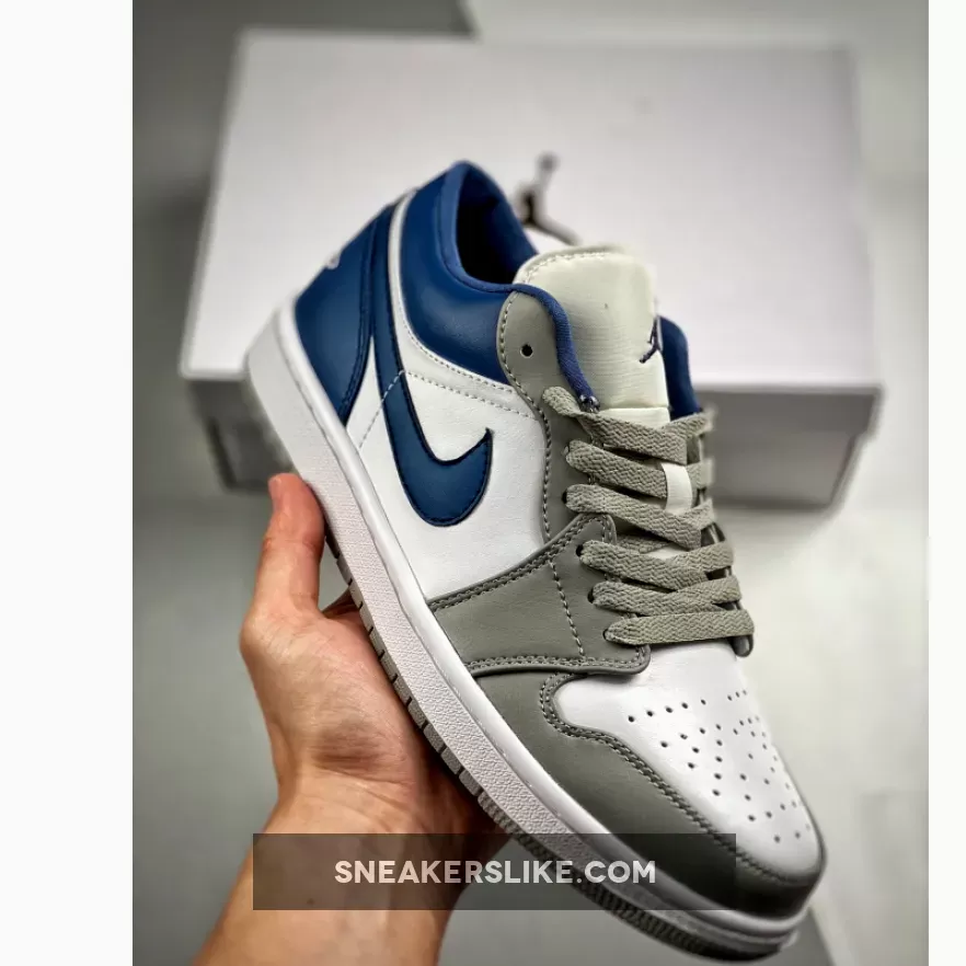 Air Jordan 1 Low 'LA Dodgers' Stealth/White-French Blue DC0774-042 Jordan 1 Grey And Blue