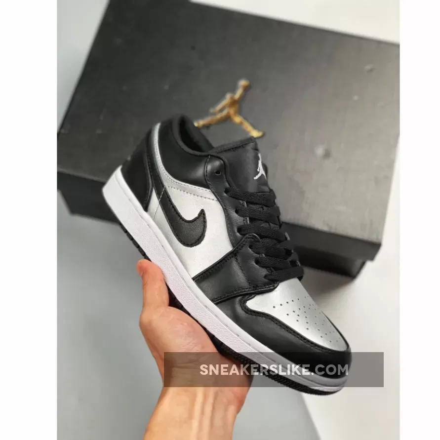 Air Jordan 1 Low 'Silver Toe' Black/Metallic Silver-White / jordan 1's silver