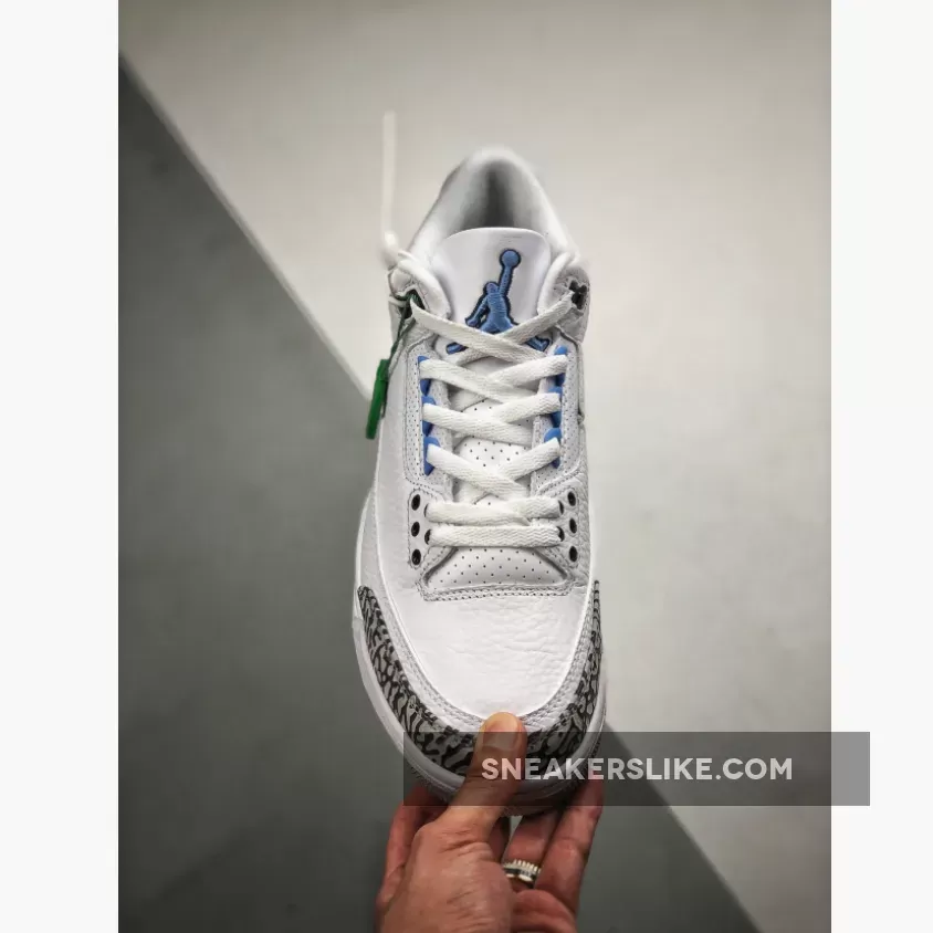 Air Jordan 3 'UNC' White/Valor Blue-Tech Grey CT8532-104 carolina jordan shoes