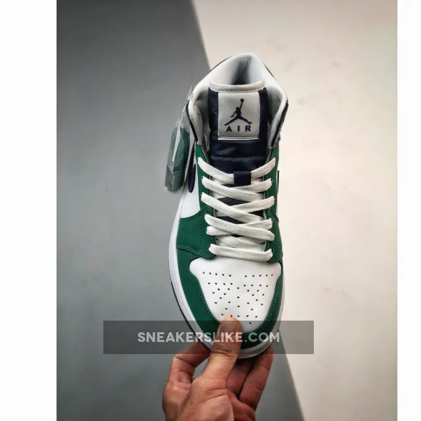Air Jordan 1 Mid 'Seahawks' Noble Green/Midnight Navy-White / aj 1 noble green