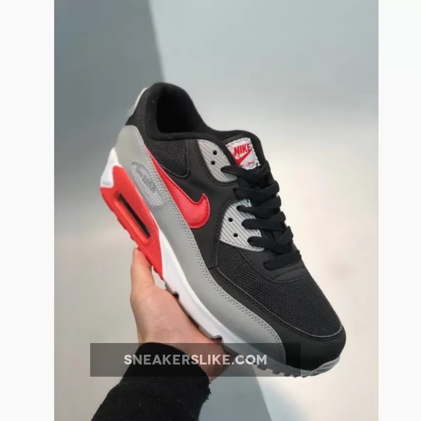 Nike Air Max 90 Wolf Grey/Black/White/Bright Crimson / air max 90 black crimson