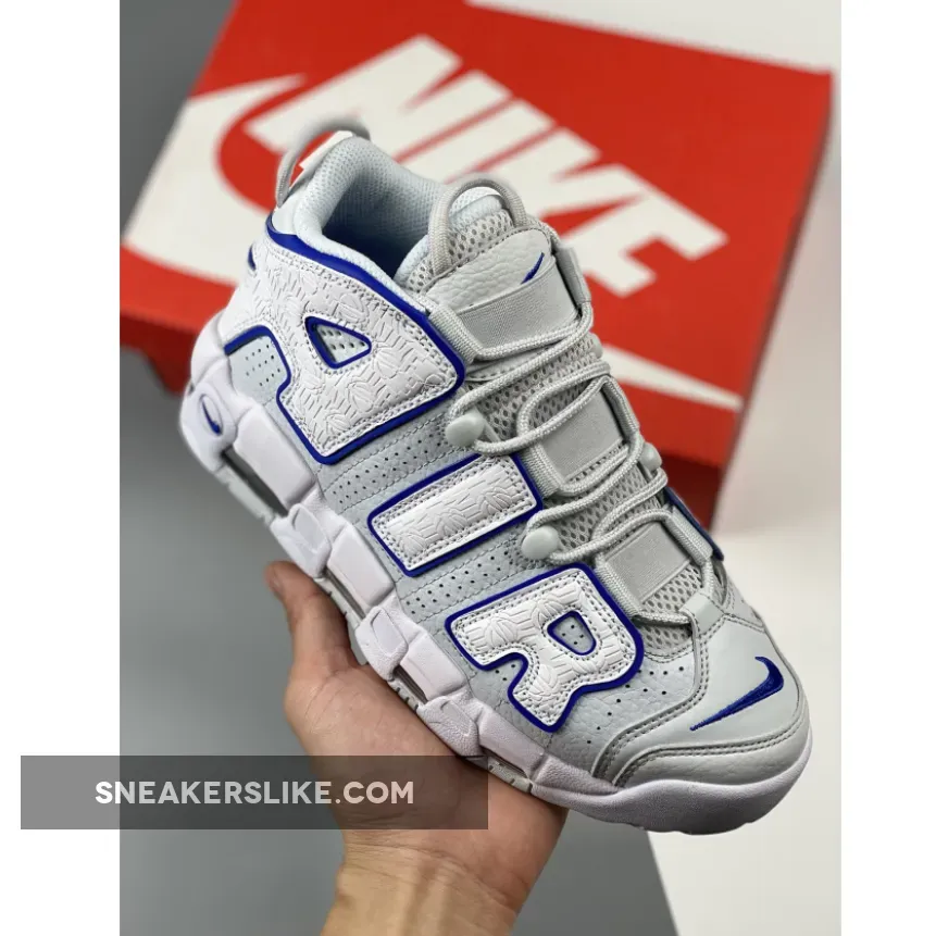 Nike Air More Uptempo Embossed White Game Royal FD0669-100 nike uptempo white and blue