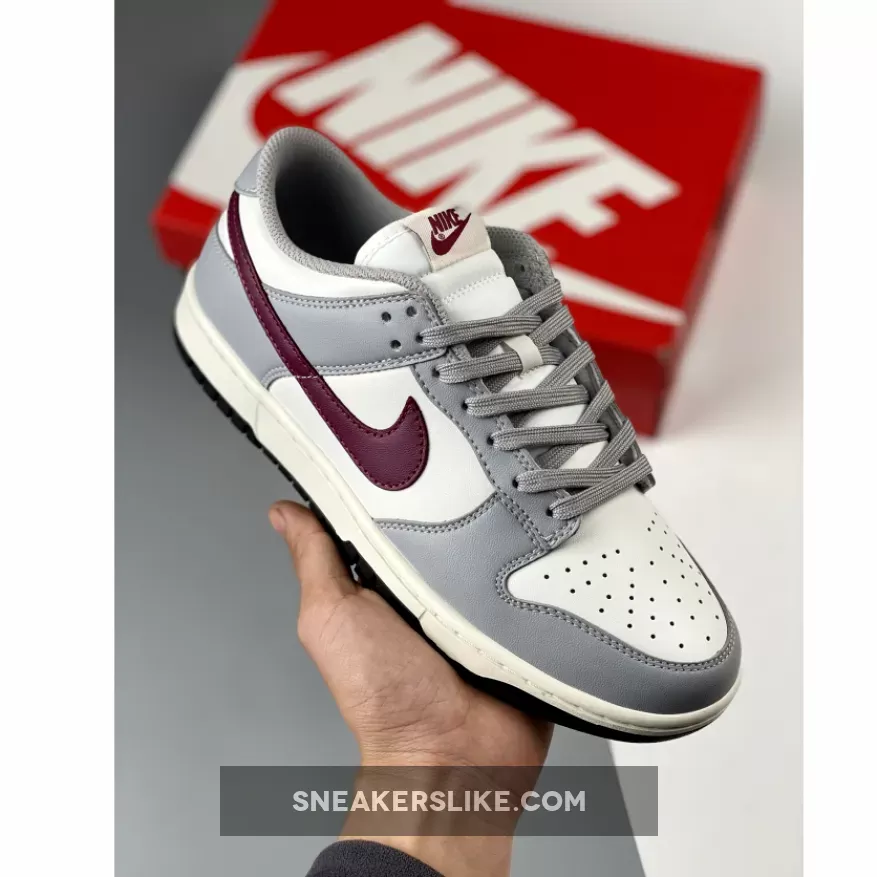 Nike Dunk Low Pale Ivory/Redwood/Light Silver DD1503-122 maroon dunks