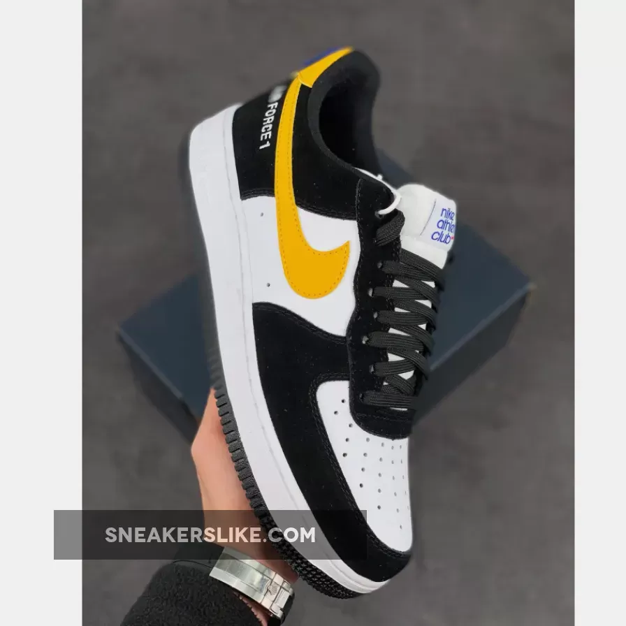 Nike Air Force 1 Low 'Athletic Club' Black/White-University Gold DH7568-002 / nike air force 1 low athletic club black university gold