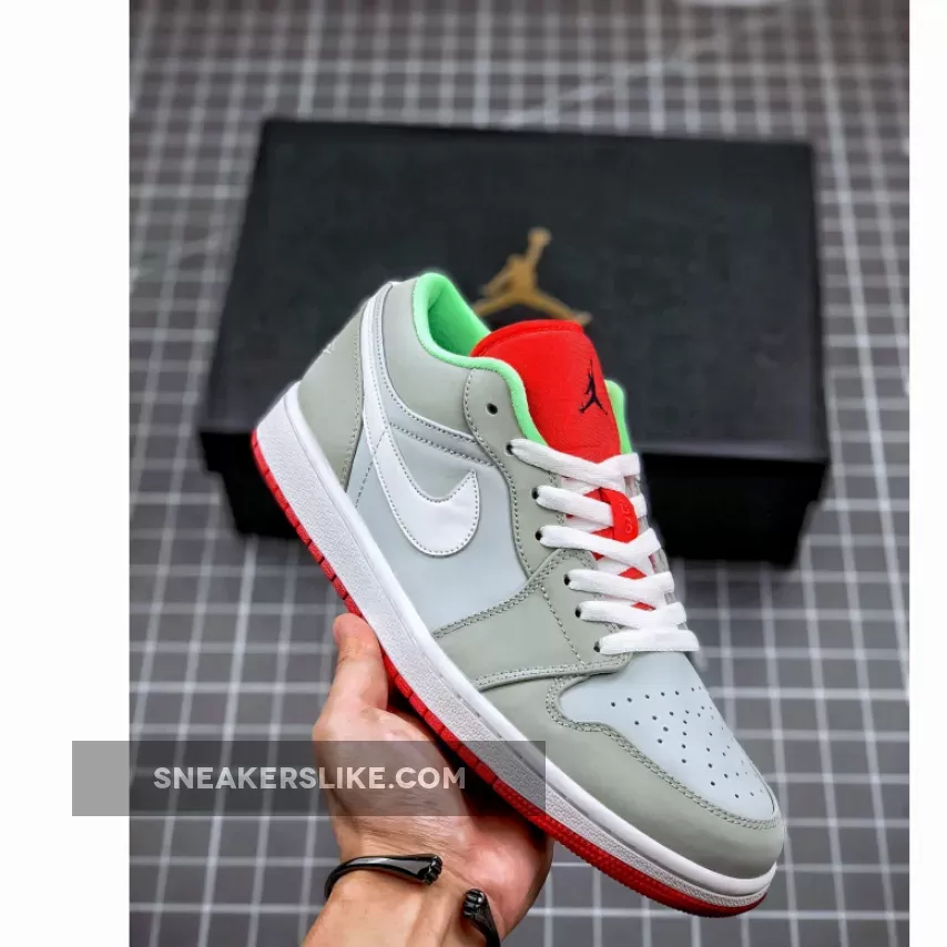 Air Jordan 1 Low 'Hare' Grey Mist/University Red-Poison Air Jordan 1 Low Hare