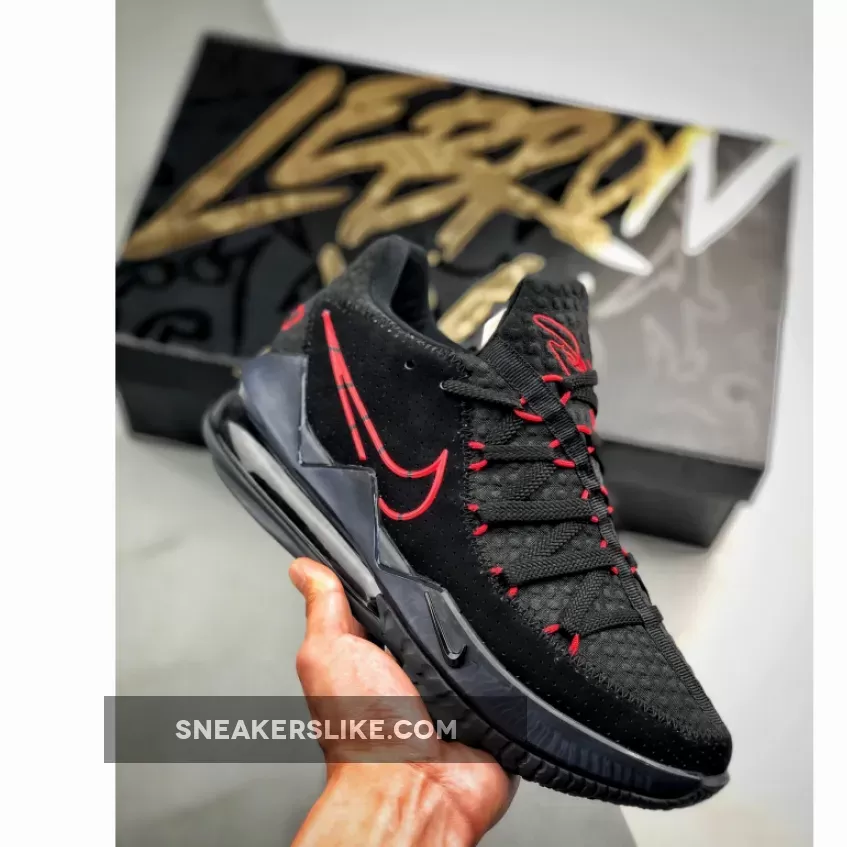 Nike LeBron 17 Low 'Bred' Black/University Red-Dark Grey CD5007-001 New Releases