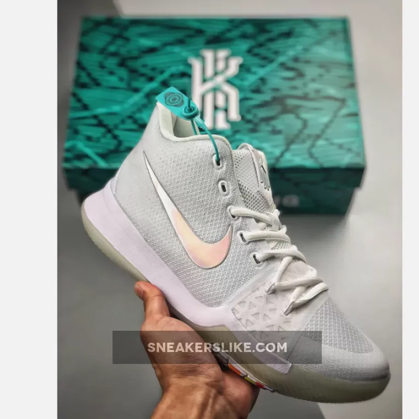 Nike Kyrie 3 Time To Shine Pure Platinum/Multicolor-Volt On Sale 852416-001 Outlet