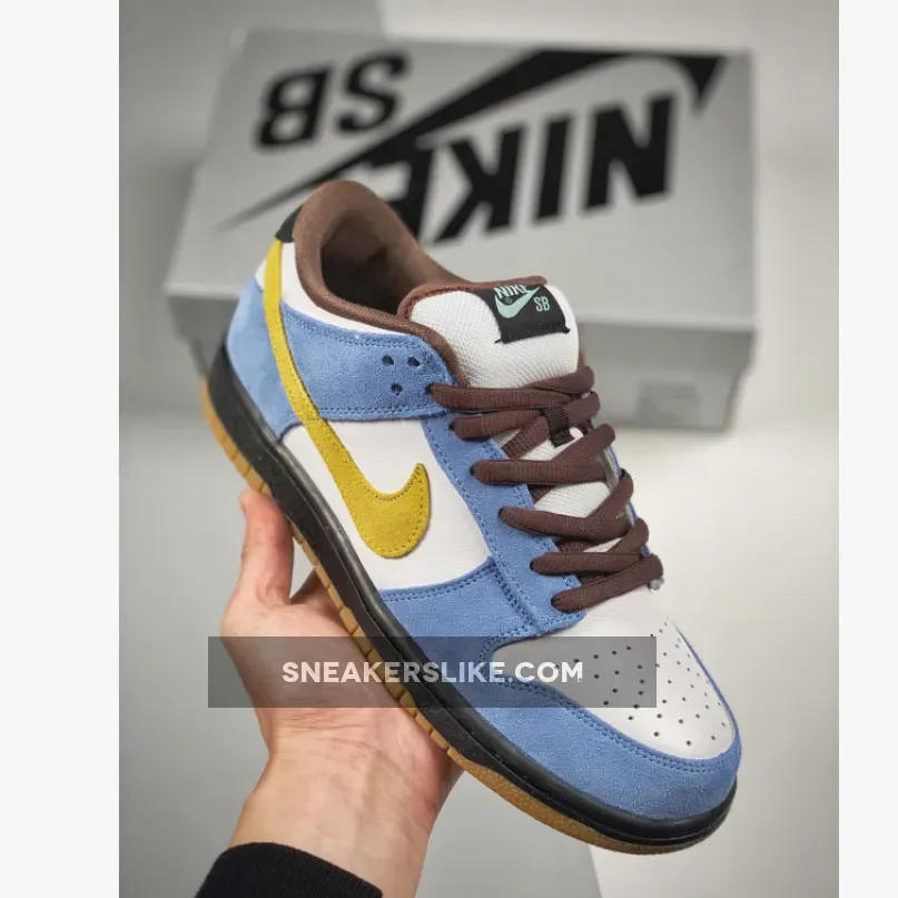 Nike SB Dunk Low 'Homer' White/Medium Yellow-University Blue - nike 6.0 dunk low