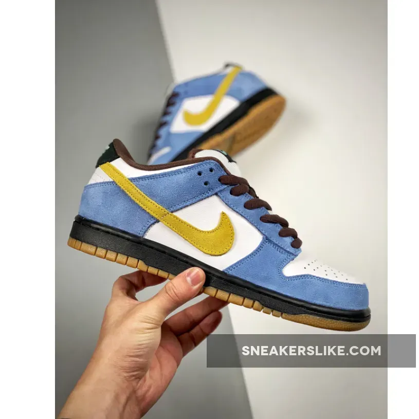 Nike SB Dunk Low 'Homer' White/Medium Yellow-University Blue - nike 6.0 dunk low