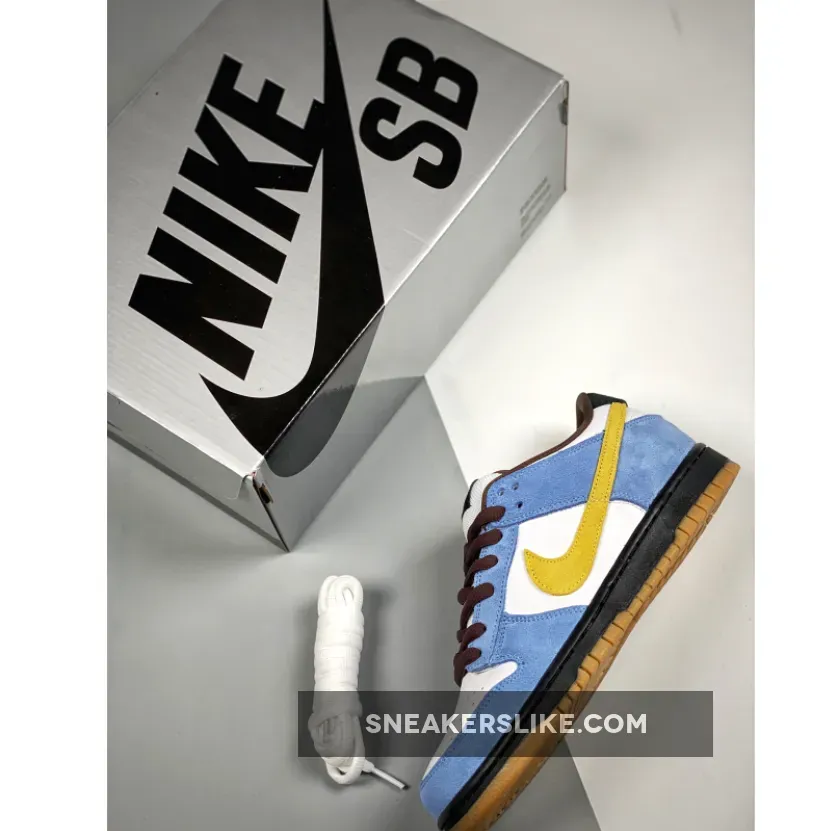 Nike SB Dunk Low 'Homer' White/Medium Yellow-University Blue - nike 6.0 dunk low