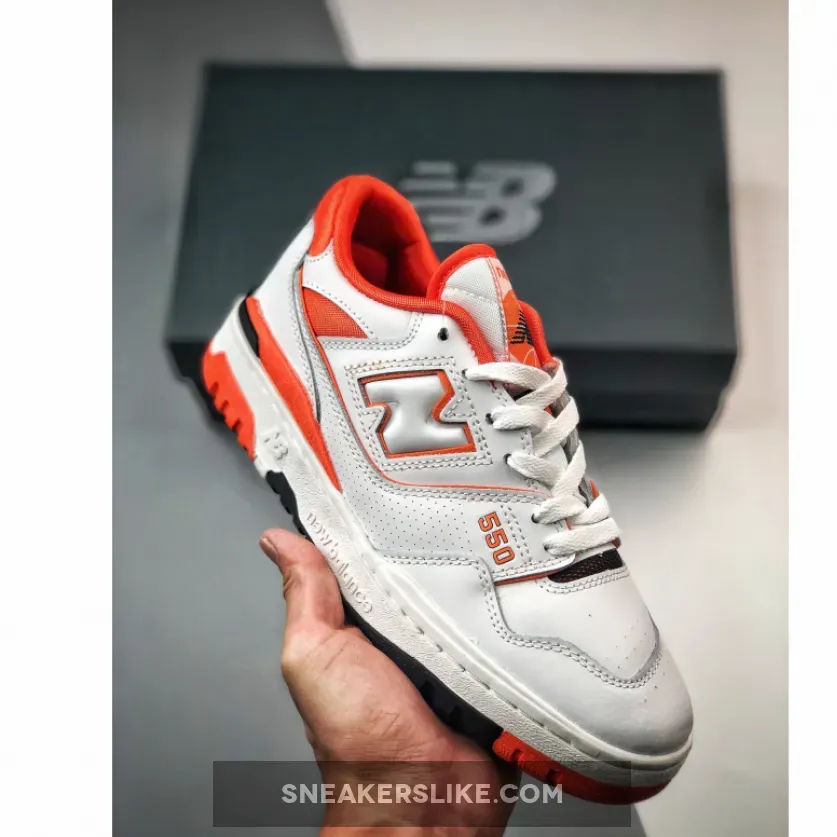 New Balance 550 White BB550HG1 / orange new balance 550