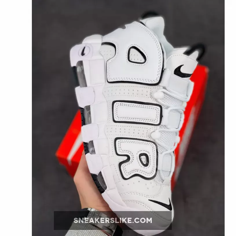 Kids Nike Air More Uptempo White Black DO6718-100 #nike air uptempo white and black