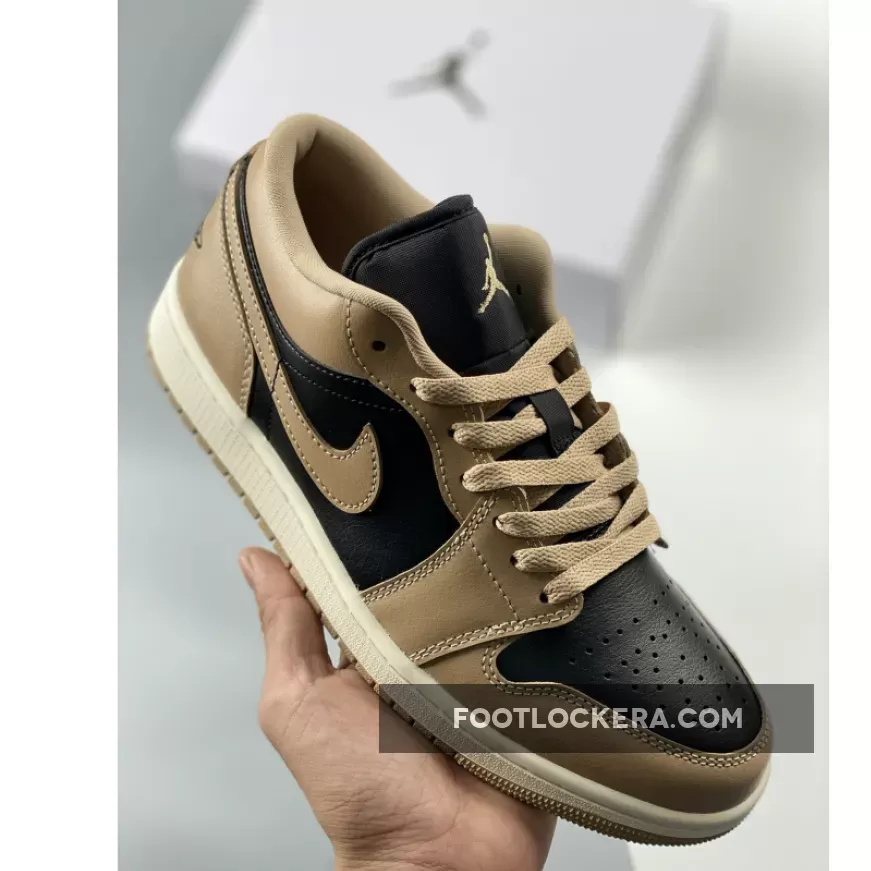Air Jordan 1 Low 'Vachetta Tan' Desert/Sail/Black DC0774-201 - jordan 1 desert black