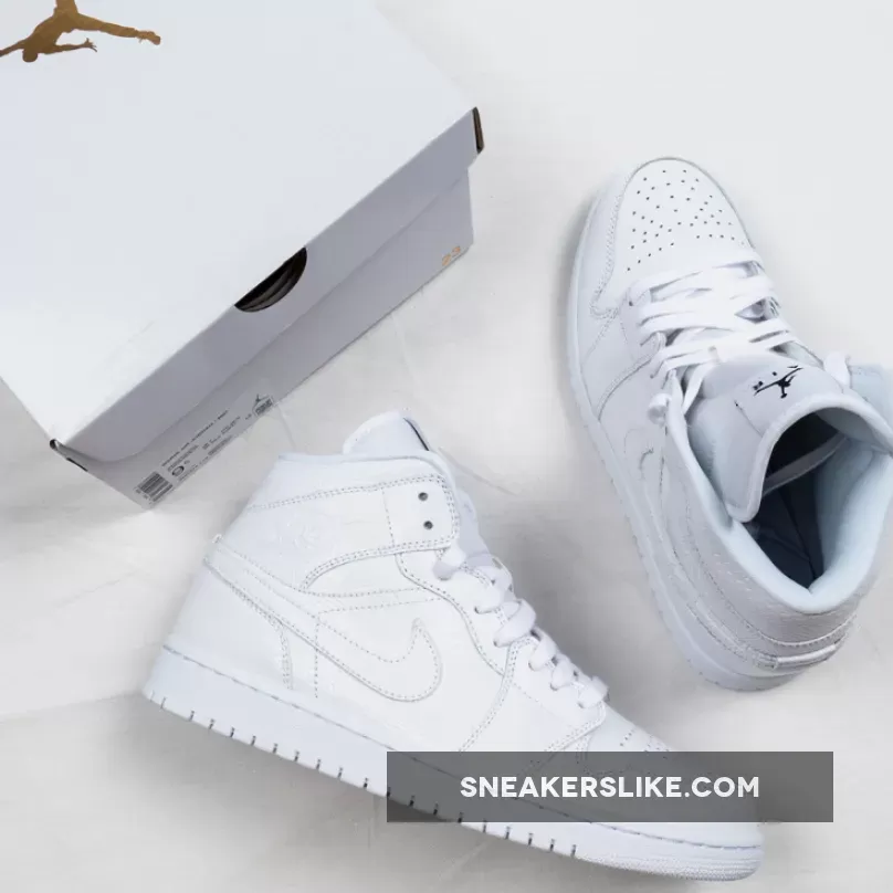 Air Jordan 1 Mid Snakeskin White BQ6472-110 / wmns air jordan 1 mid white snakeskin