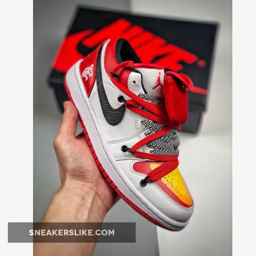 Custom Air Jordan 1 Low White Gym Red / jordan 1 low gym red