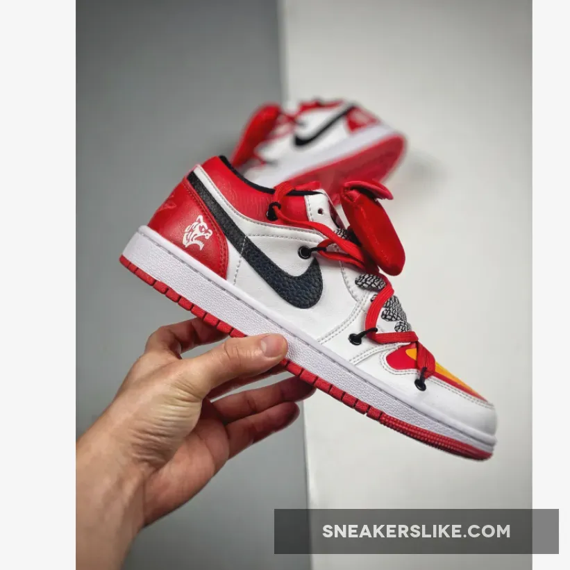 Custom Air Jordan 1 Low White Gym Red / jordan 1 low gym red