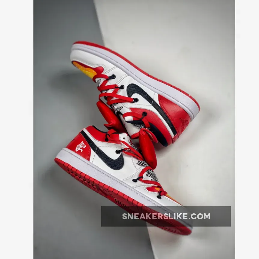 Custom Air Jordan 1 Low White Gym Red / jordan 1 low gym red