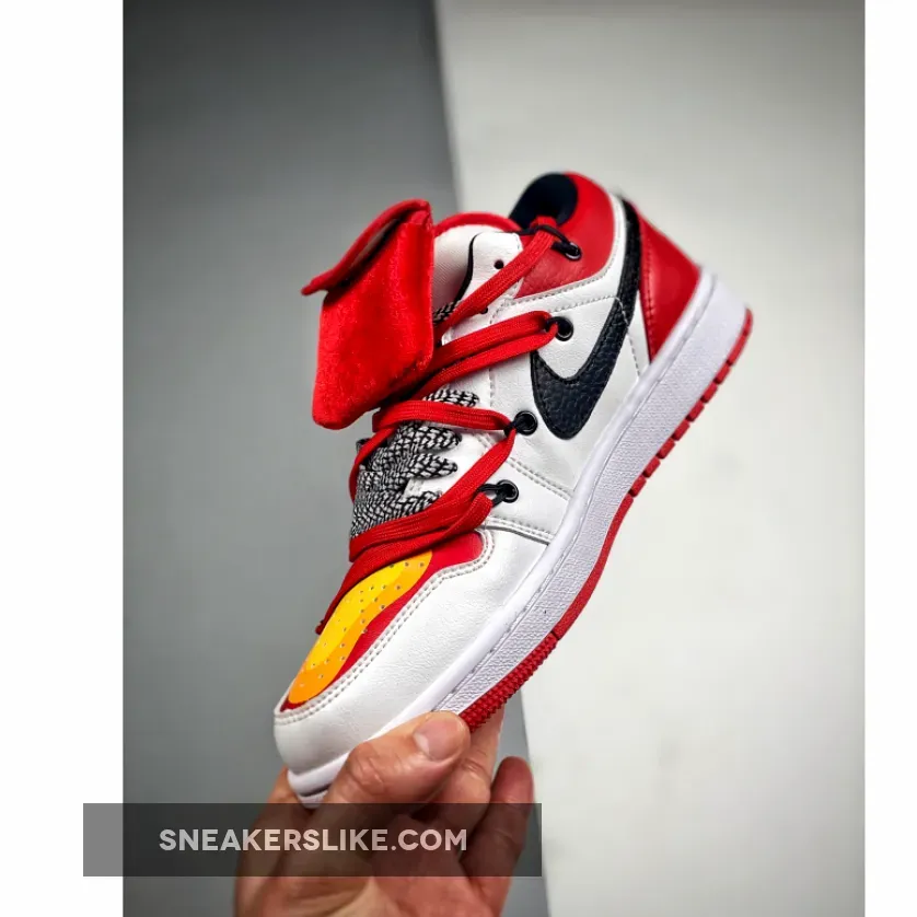 Custom Air Jordan 1 Low White Gym Red / jordan 1 low gym red