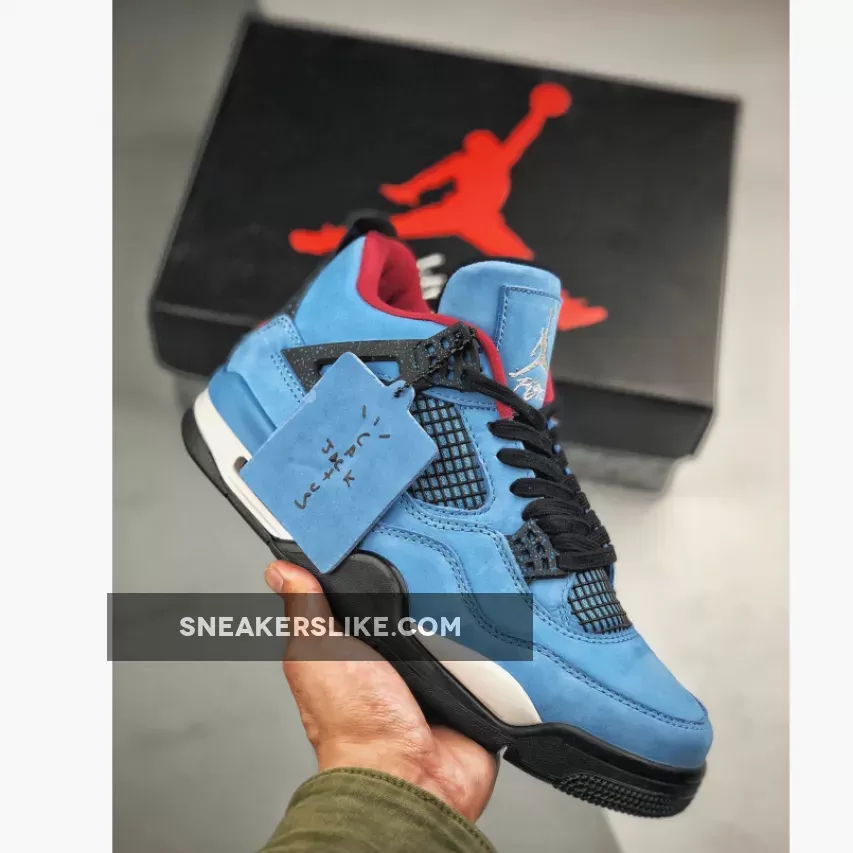 Air Jordan 4 Retro 'Travis Scott – Cactus Jack' AJ4 University Blue/Varsity Red/Black / cactus jack and jordan