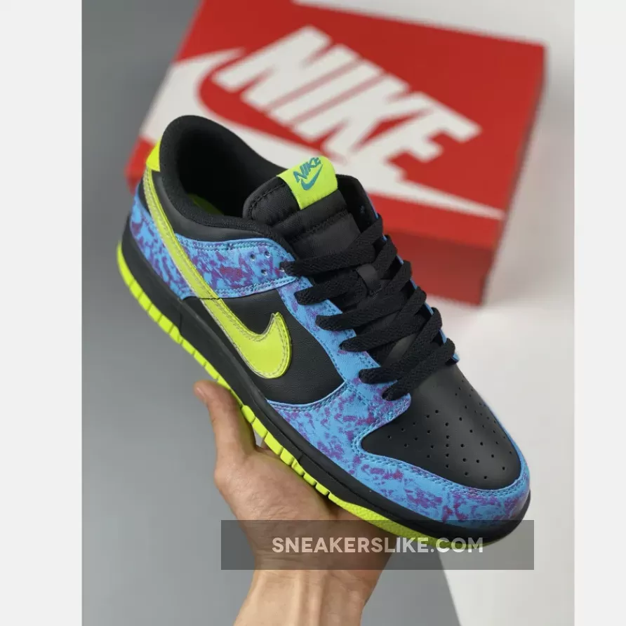 Nike Dunk Low 'Acid Wash' Multi-Color/Volt-Black-Blue DV1694-900 #nike dunks low gs
