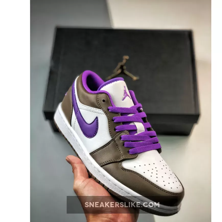 Air Jordan 1 Low Palomino/Wild Berry-White 553558-215 #lavender jordan 1 low