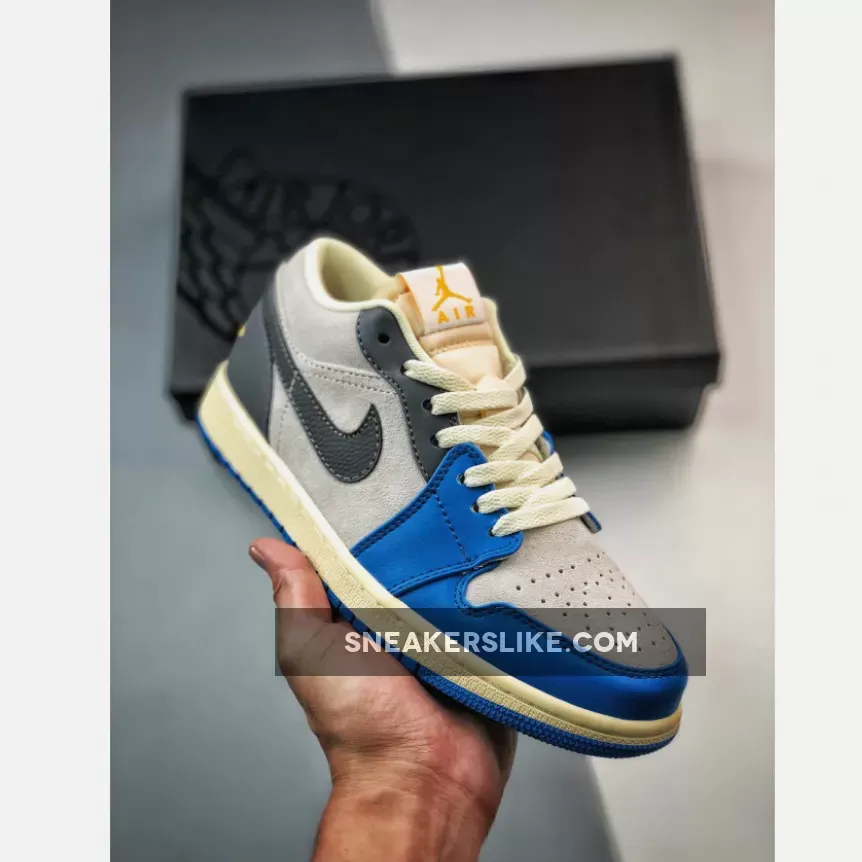 Air Jordan 1 Low 'UNC Grey' White/University Blue-Grey-Sail - dz376-469