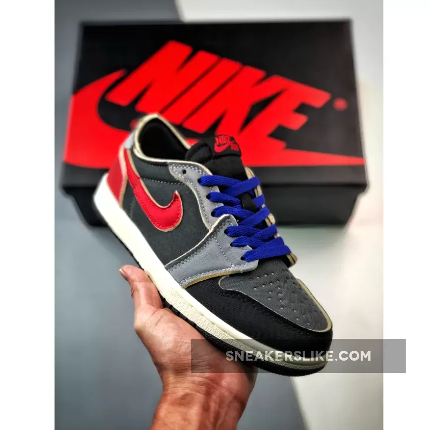 Air Jordan 1 Low OG EX Black/Dark Smoke Grey-Red 1676453385 Outlet
