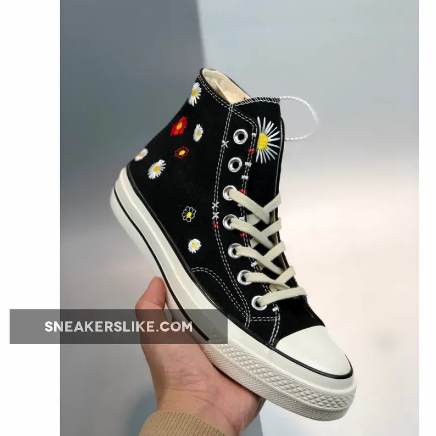 Converse Embroidered Floral Chuck Taylor All Star Black/Natural Ivory / converse black embroidered floral