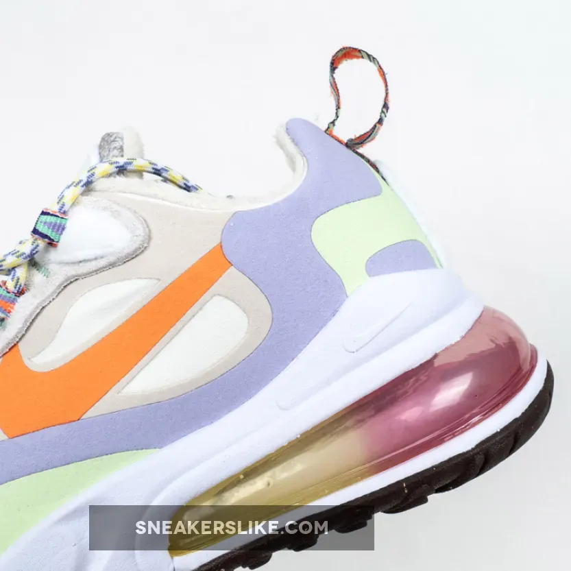 Womens Fleece-Lined Nike Air Max 270 React Cream/Purple/Orange / purple and orange air max