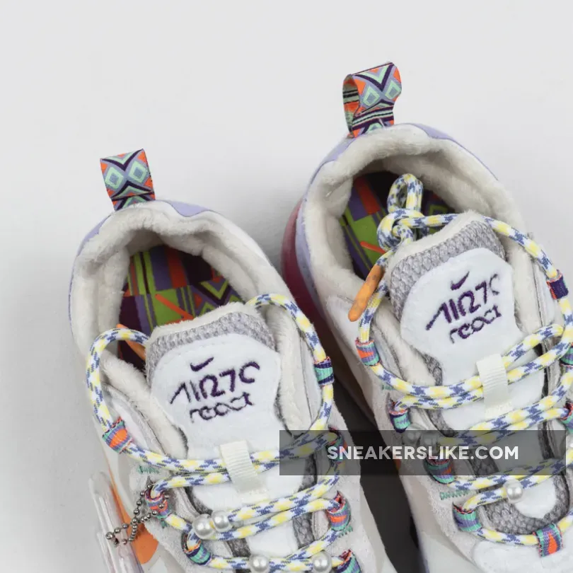 Womens Fleece-Lined Nike Air Max 270 React Cream/Purple/Orange / purple and orange air max