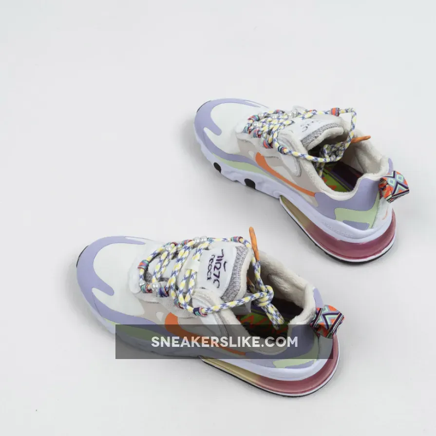 Womens Fleece-Lined Nike Air Max 270 React Cream/Purple/Orange / purple and orange air max