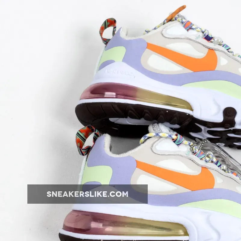 Womens Fleece-Lined Nike Air Max 270 React Cream/Purple/Orange / purple and orange air max