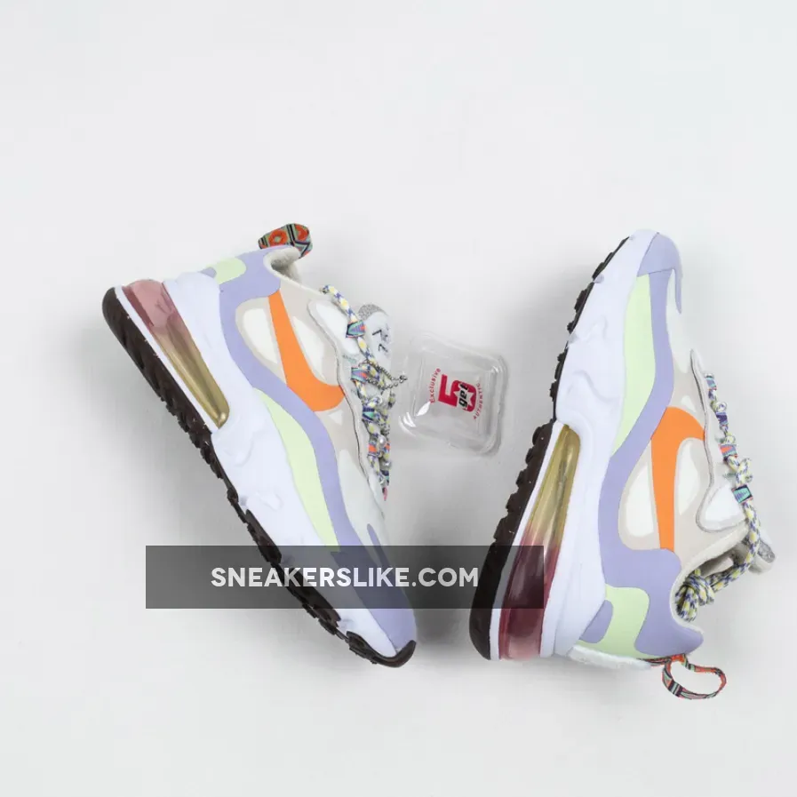 Womens Fleece-Lined Nike Air Max 270 React Cream/Purple/Orange / purple and orange air max