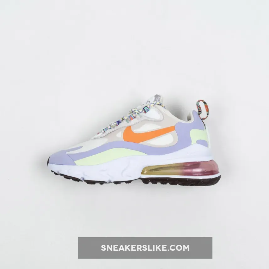 Womens Fleece-Lined Nike Air Max 270 React Cream/Purple/Orange / purple and orange air max