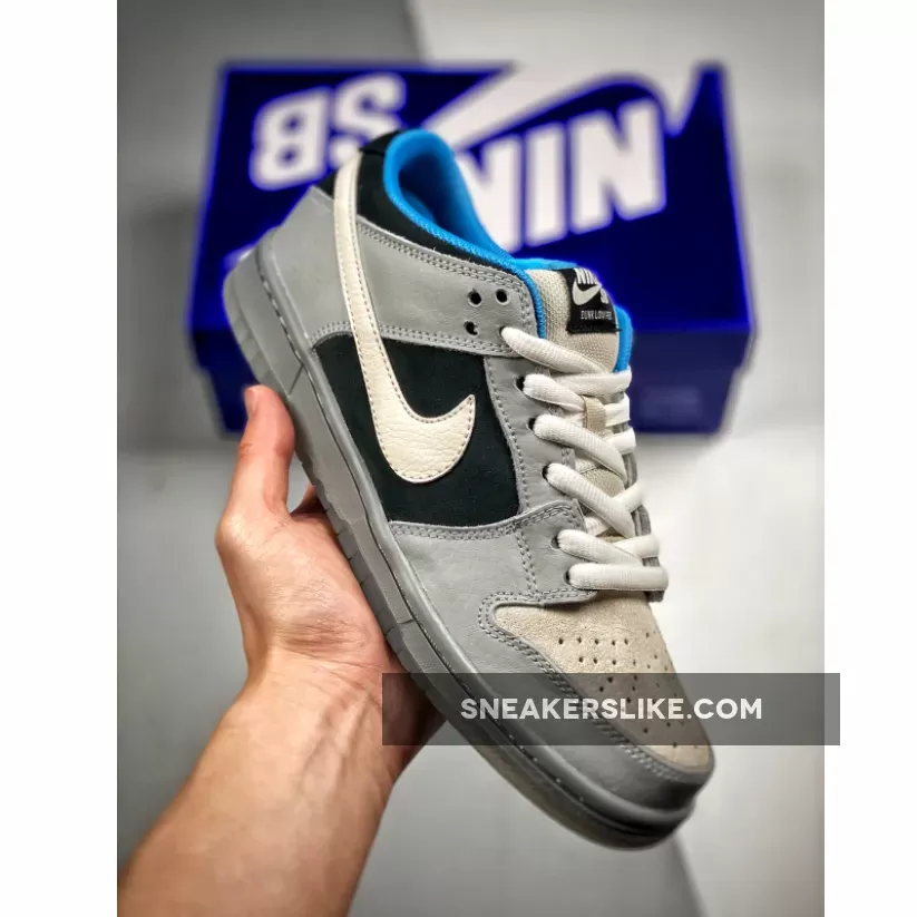 Premier x Nike SB Dunk Low Cool Grey/White-Wolf Grey-University Blue Dunks Wolf Grey