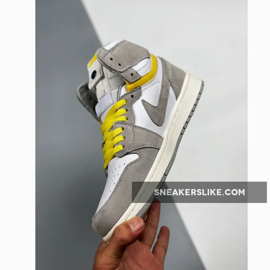 Air Jordan 1 High Switch White/Light Smoke Grey/Sail/Tour Yellow AJ1 - air jordan 1 high switch light smoke grey