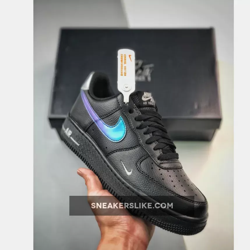Nike Air Force 1 '07 Low Black Blue Lightning FD0654-001 black af1 lightning