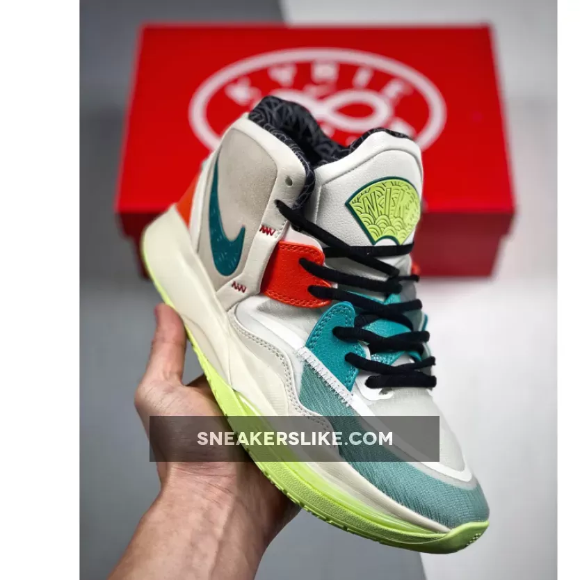 Nike Kyrie 8 White Blue Red Volt #white and red kyries