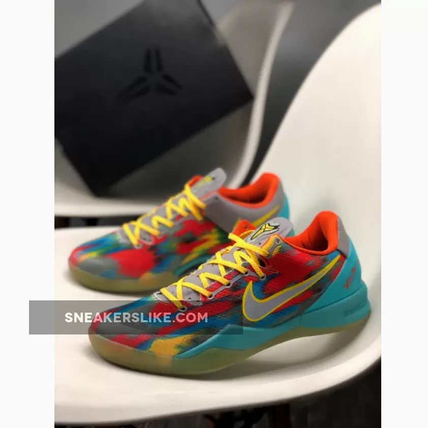 Nike Kobe 8 System 'Venice Beach' Stadium Grey/Metallic Silver-Tour Yellow / venice beach kobes
