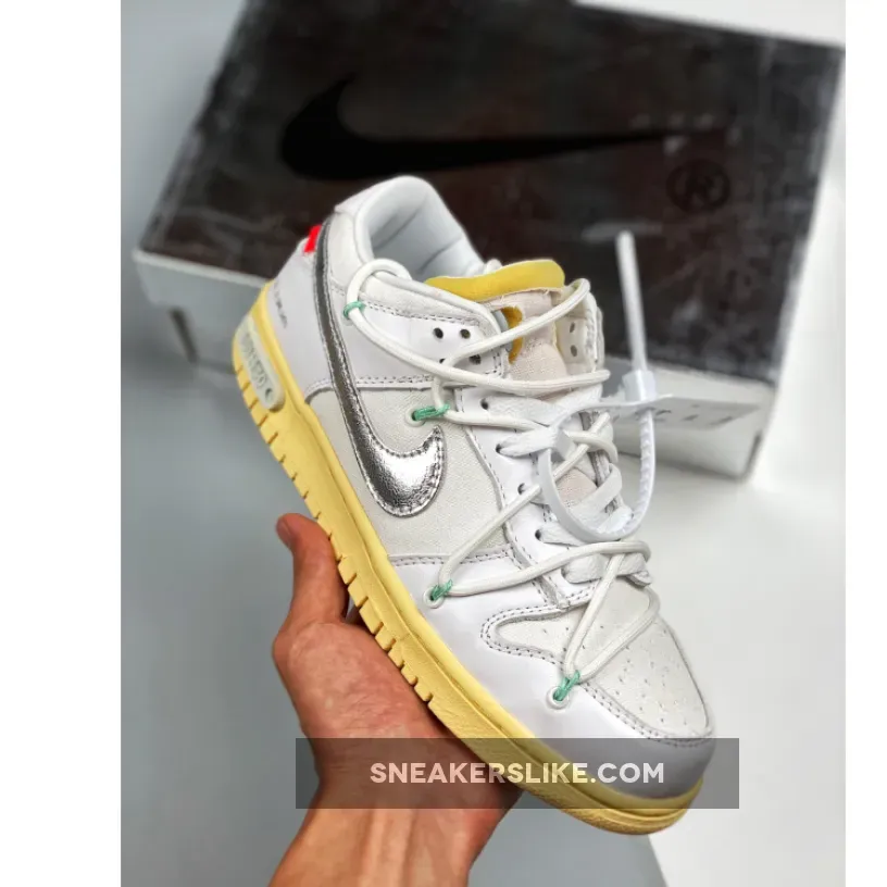 Off-White x Nike Dunk Low '01 of 50' White Silver Gum 01 of 50 off white dunks