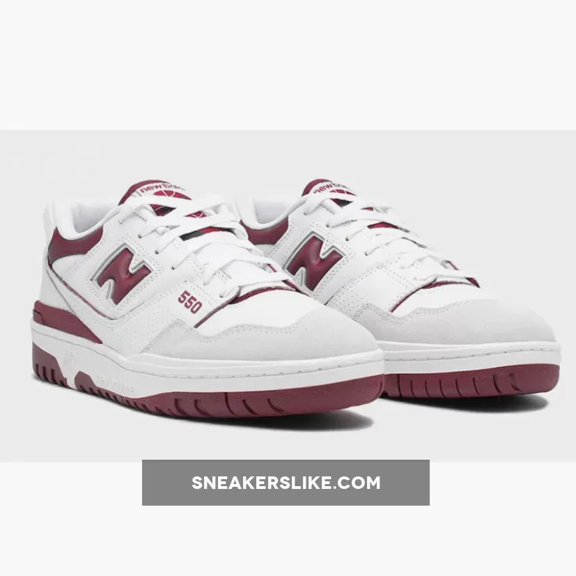 New Balance 550 White Burgundy New Balance 550 Sea Salt Burgundy
