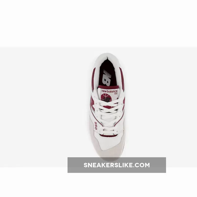New Balance 550 White Burgundy New Balance 550 Sea Salt Burgundy